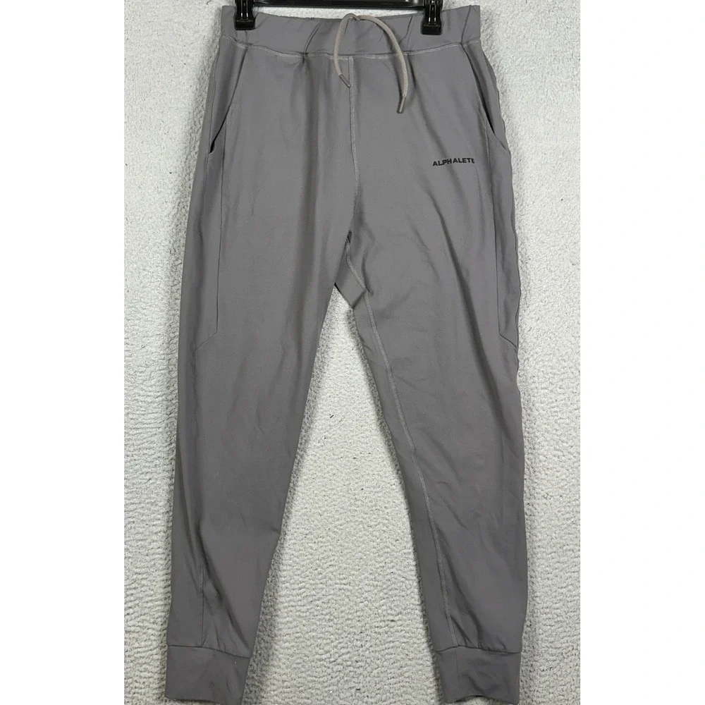 Alphalete Premium Pants Mens Large Grey Joggers Training Gym Athletic Tapered